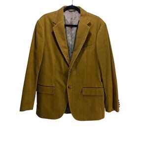 Vtg Tasso Elba Corduroy Camel Blazer Sport Coat Elbow Patch Men M 39-41 Academia